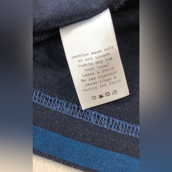 Rag & Bone Knit Mini Dress Pockets Navy & Blue Stripe - Picture 8 of 12